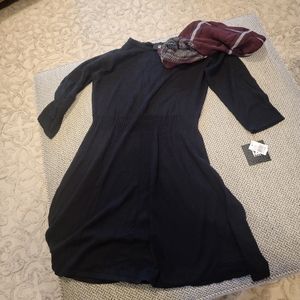 Black sweater dress with scarf size xl